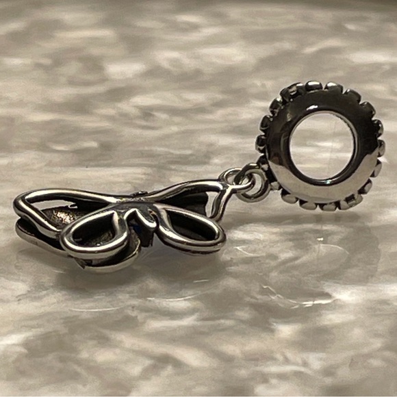 Bracelet Charm Butterfly Blue & Lavender with Rhinestones Sterling Silver - Picture 5 of 7